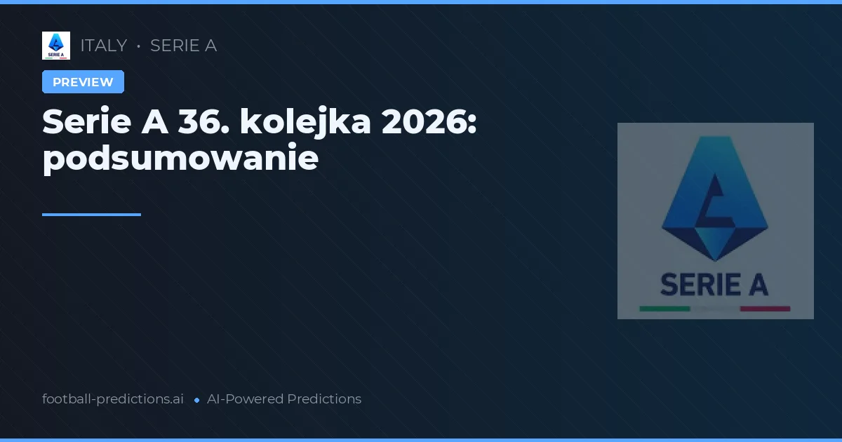 Serie A 36. kolejka 2026: podsumowanie