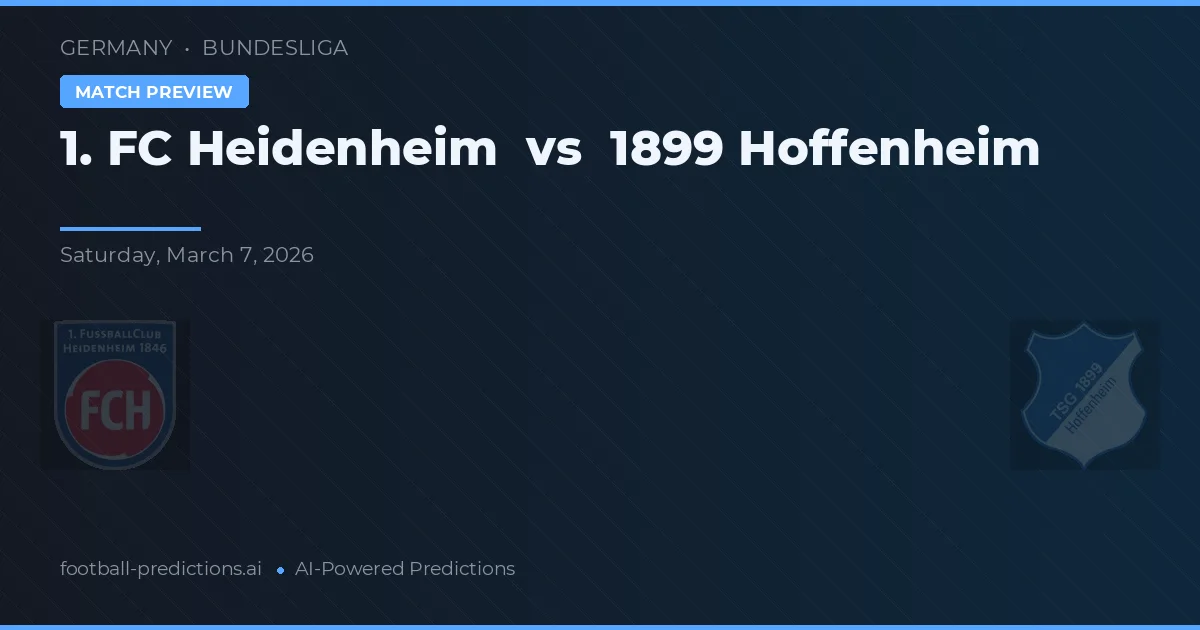 1. FC Heidenheim vs 1899 Hoffenheim — typy i zapowiedź meczu