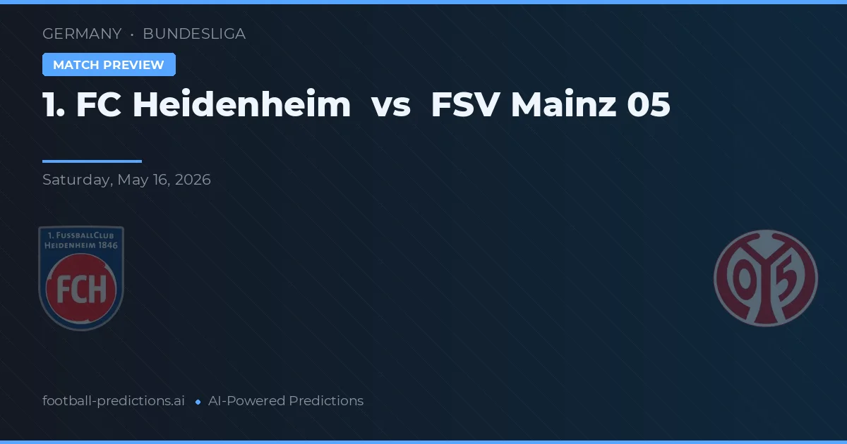 1. FC Heidenheim vs FSV Mainz 05 — typy i zapowiedź meczu