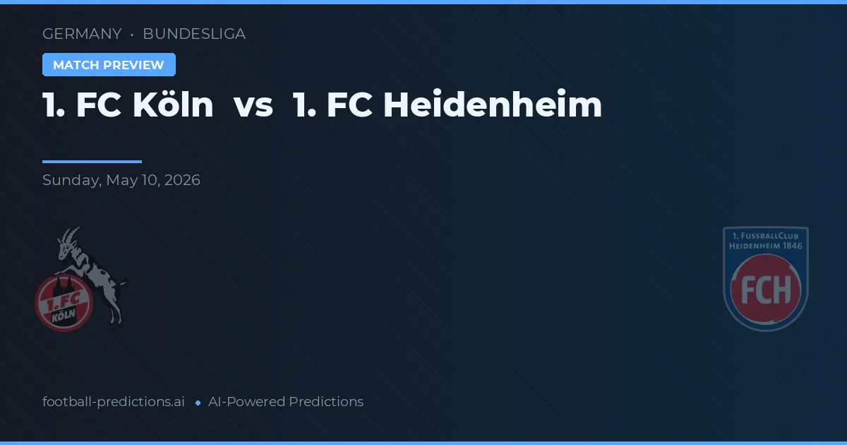 1. FC Köln vs 1. FC Heidenheim — typy i zapowiedź meczu