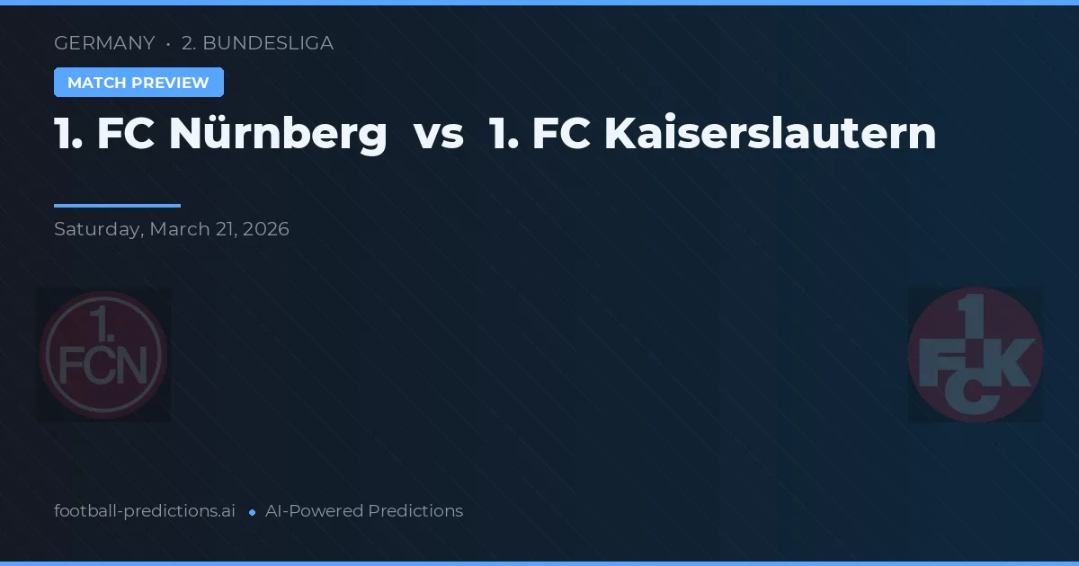 1. FC Nürnberg vs 1. FC Kaiserslautern — typy i zapowiedź meczu