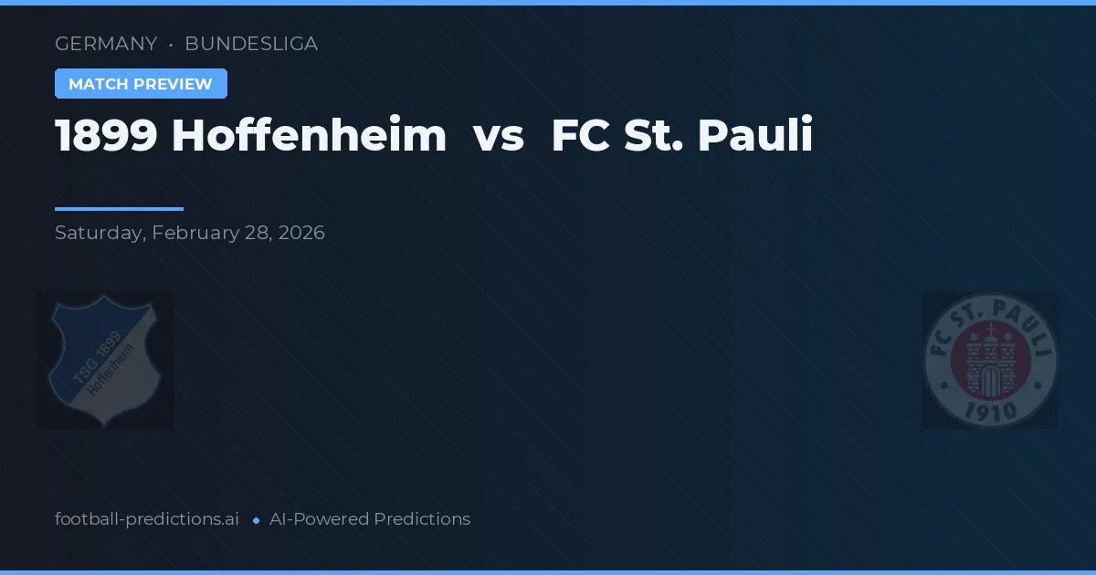 1899 Hoffenheim vs FC St. Pauli — typy i zapowiedź meczu