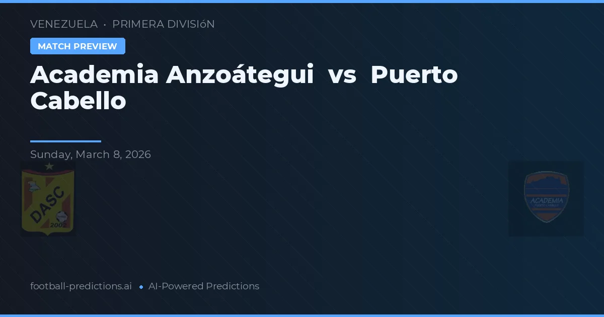 Akademia Anzoátegui vs Puerto Cabello — typy i zapowiedź meczu