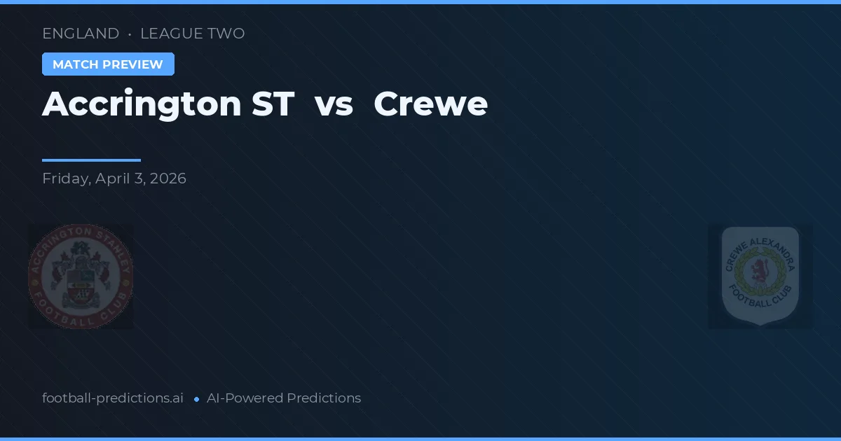 Accrington ST vs Crewe — typy i zapowiedź meczu