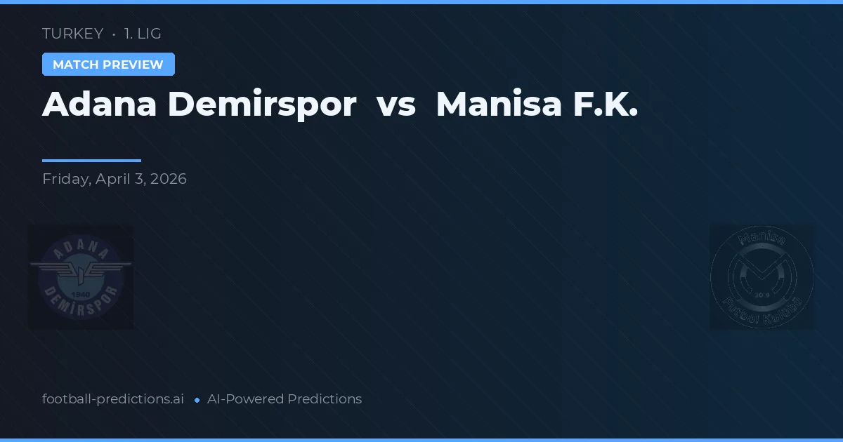 Adana Demirspor vs Manisa F.K. — typy i zapowiedź meczu