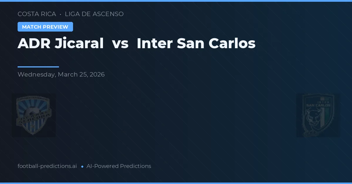 ADR Jicaral vs Inter San Carlos — typy i zapowiedź meczu