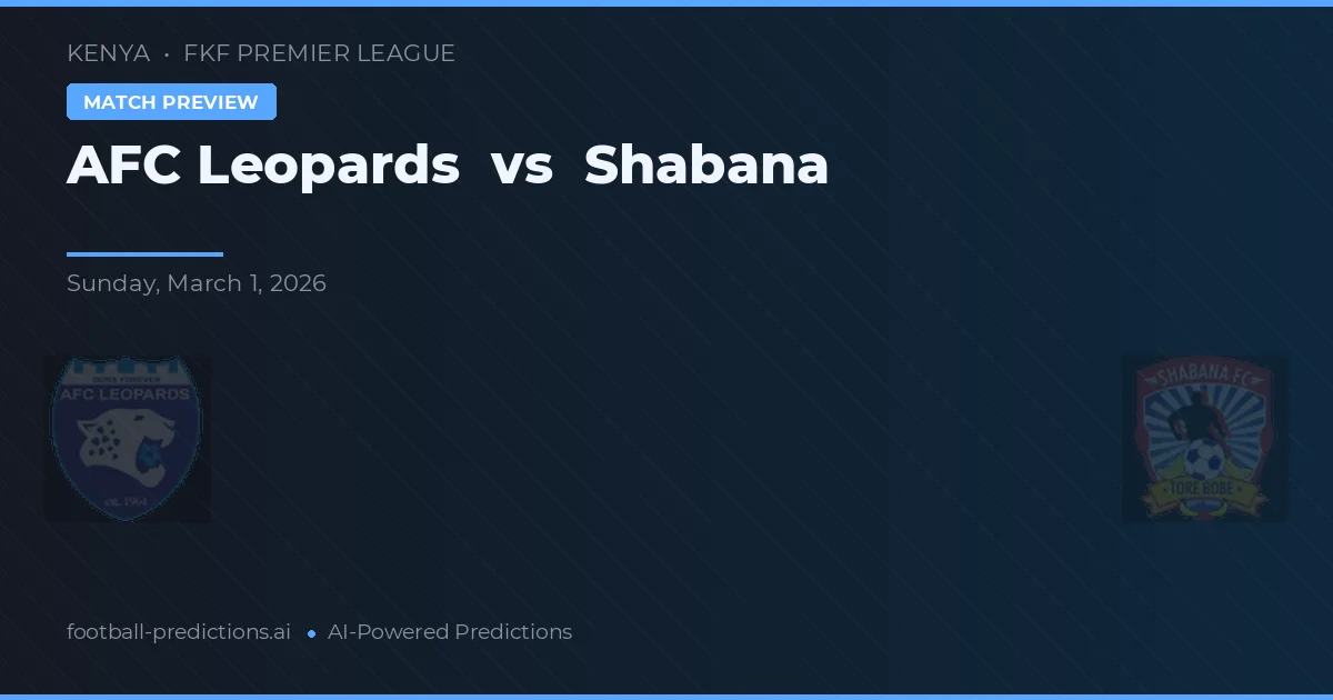 AFC Leopards vs Shabana — typy i zapowiedź meczu
