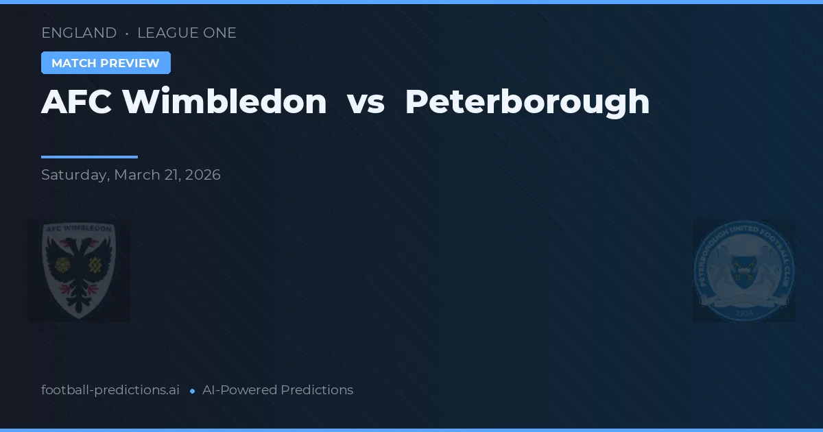 AFC Wimbledon vs Peterborough — typy i zapowiedź meczu