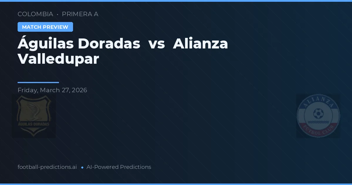 Águilas Doradas vs Alianza Valledupar — typy i zapowiedź meczu