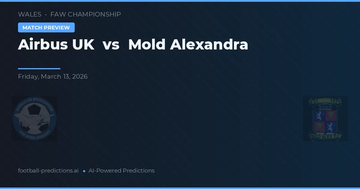 Airbus UK vs Mold Alexandra — typy i zapowiedź meczu