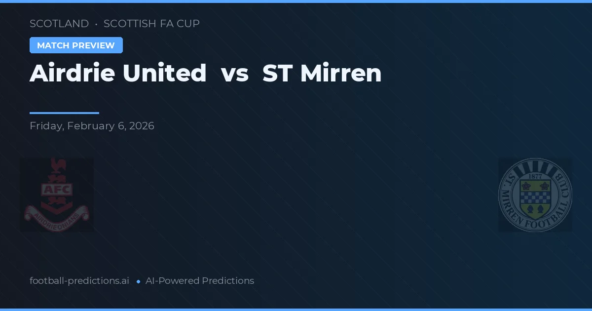 Airdrie United vs ST Mirren — typy i zapowiedź meczu