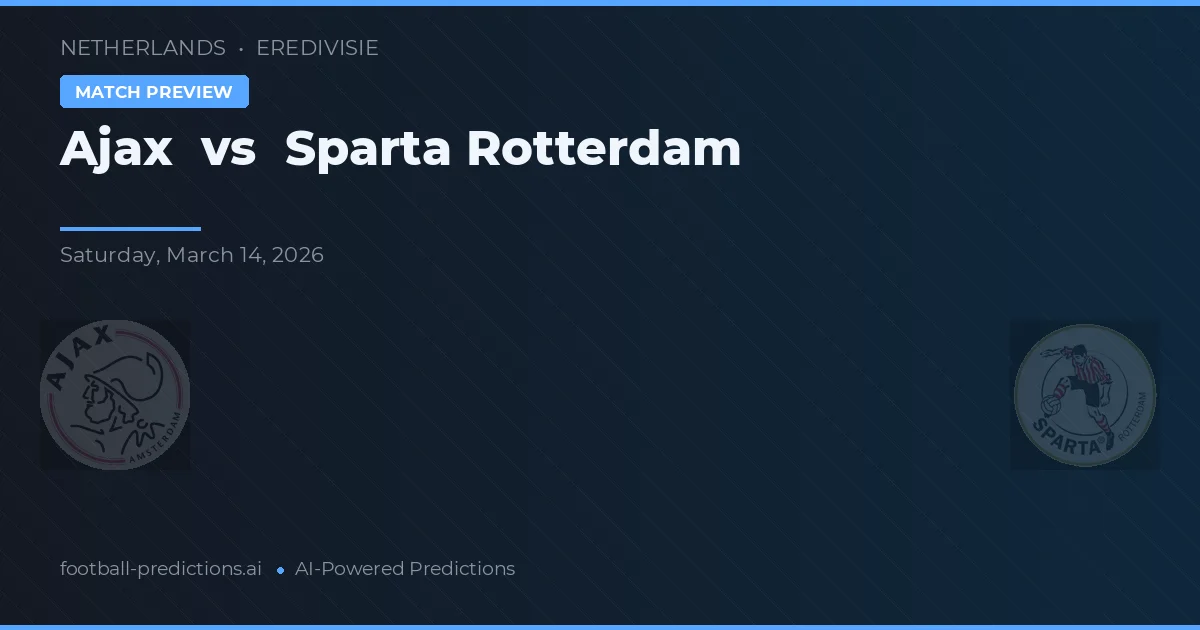 Ajax vs Sparta Rotterdam — typy i zapowiedź meczu