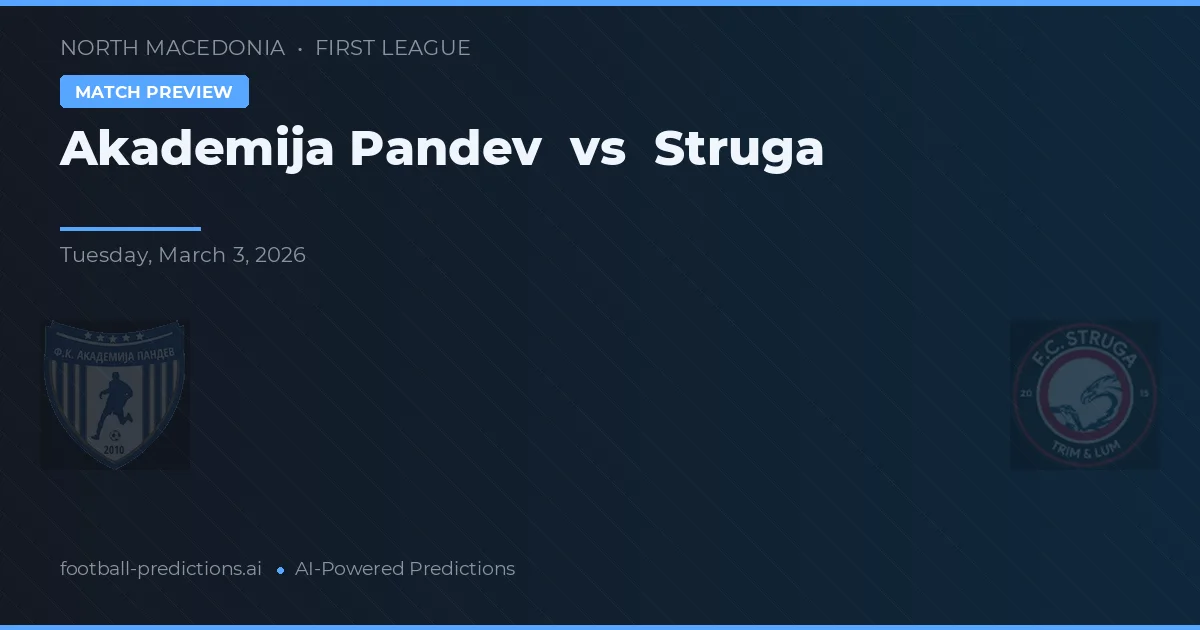 Academija Pandev vs Struga — typy i zapowiedź meczu