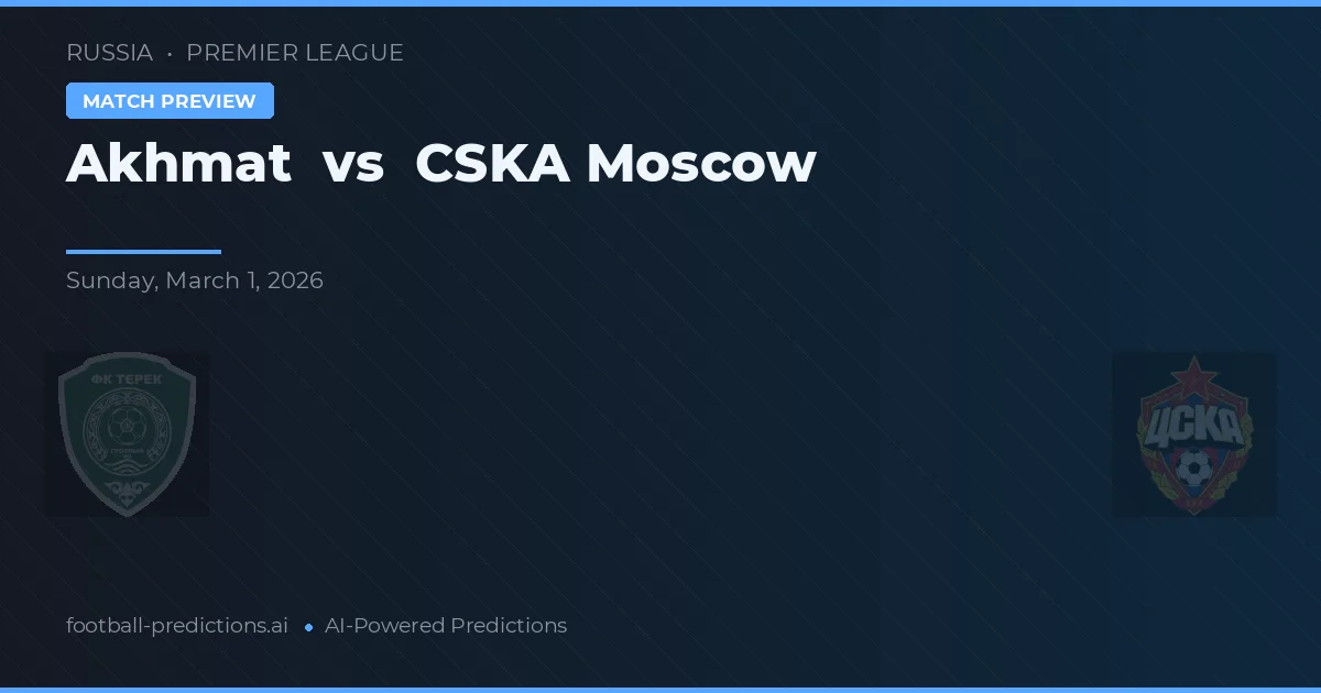 Akhmat Grozny vs CSKA Moskwa — typy i zapowiedź meczu
