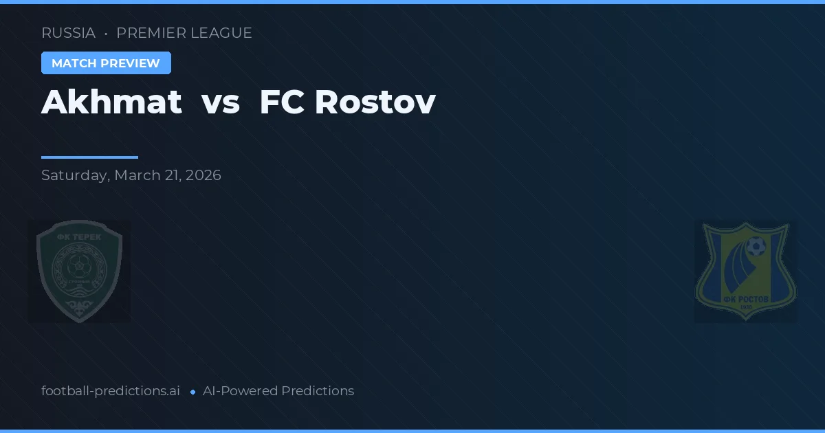 Akhmat Grozny vs FC Rostov — typy i zapowiedź meczu
