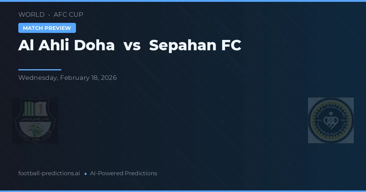 Al-Ahli Doha vs Sepahan FC — typy i zapowiedź meczu