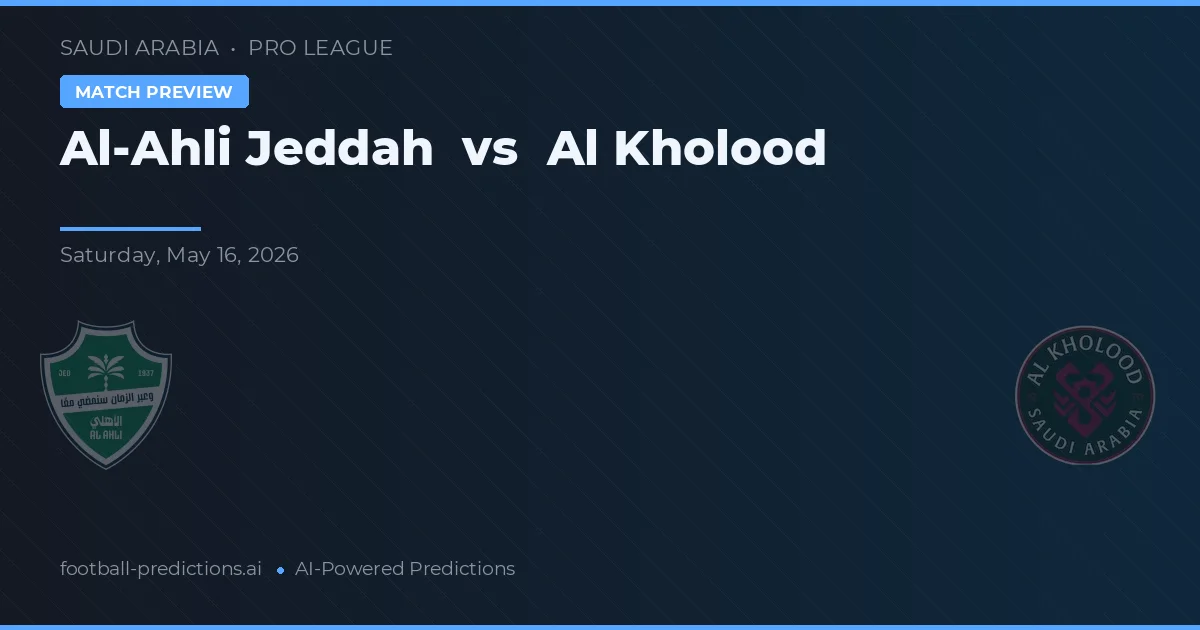 Al-Ahli Jeddah vs Al Kholood — typy i zapowiedź meczu