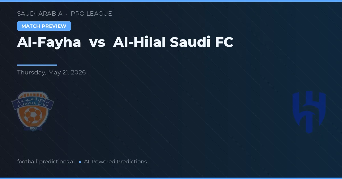 Al-Fayha vs Al-Hilal Saudi FC — typy i zapowiedź meczu