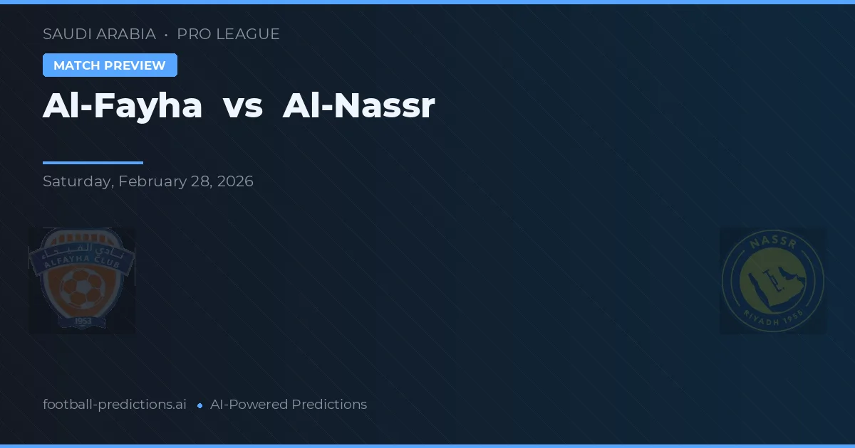 Al-Fayha vs Al-Nassr — typy i zapowiedź meczu