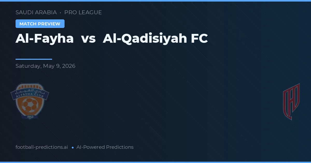 Al-Fayha vs Al-Qadisiyah FC — typy i zapowiedź meczu