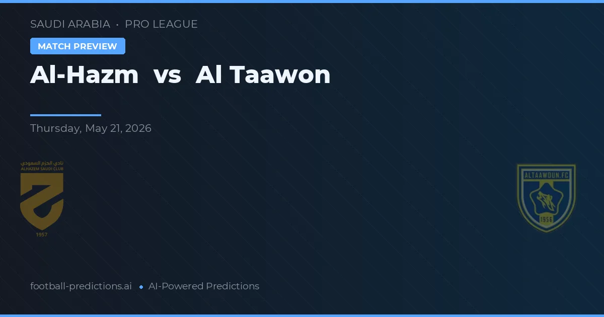 Al-Hazm vs Al Taawon — typy i zapowiedź meczu