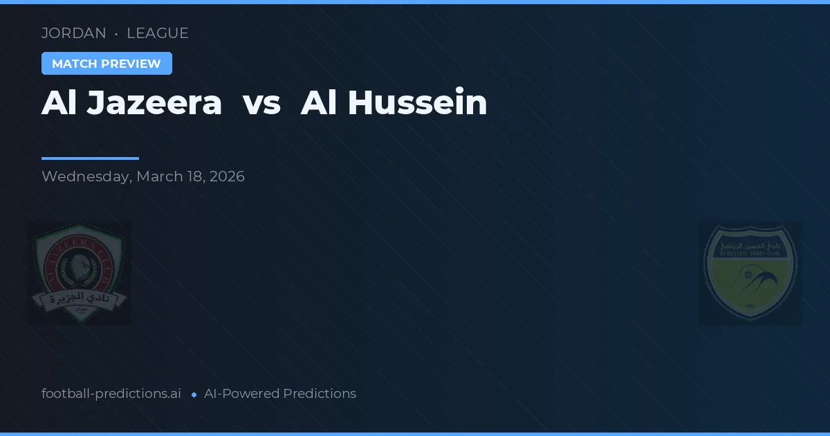 Al Jazeera vs Al Hussein — typy i zapowiedź meczu
