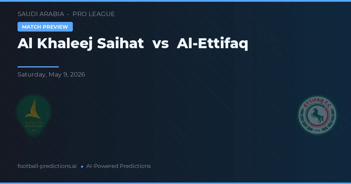 Al Khaleej Saihat vs Al-Ettifaq — typy i zapowiedź meczu