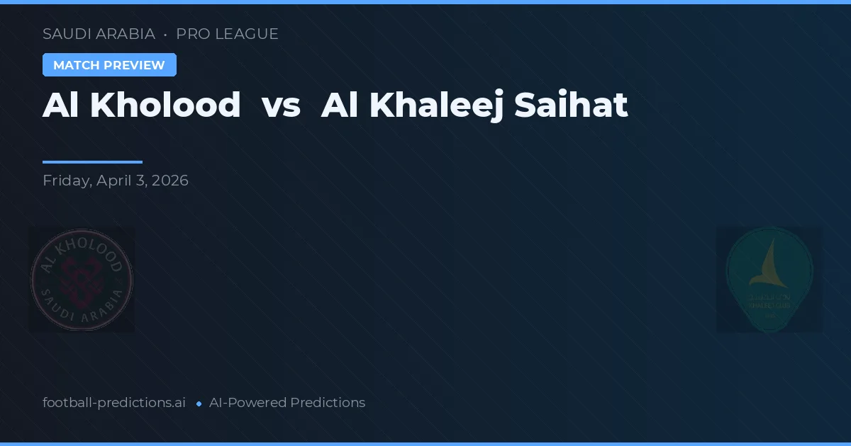 Al Kholood vs Al Khaleej Saihat — typy i zapowiedź meczu