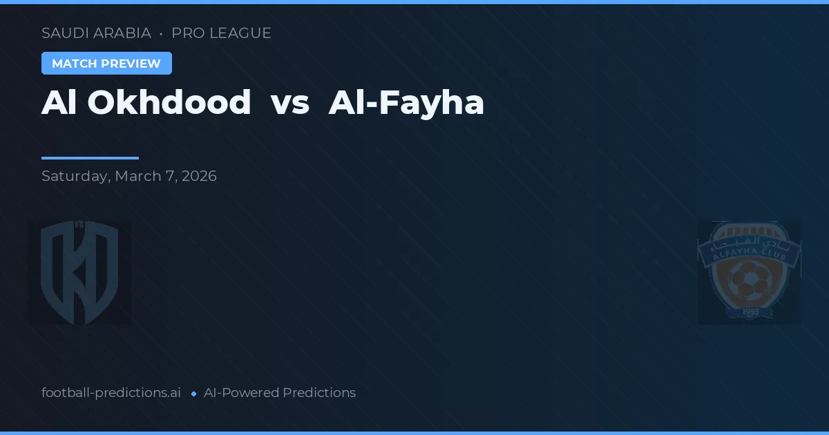 Al Okhdood vs Al-Fayha — typy i zapowiedź meczu