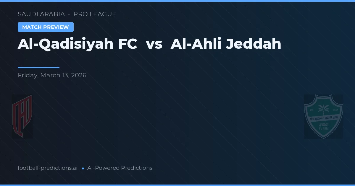 Al-Qadisiyah FC vs Al-Ahli Jeddah — typy i zapowiedź meczu