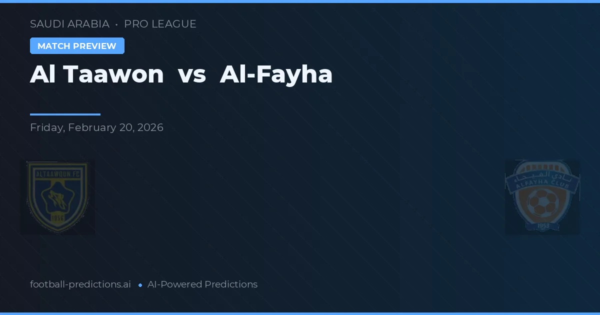 Al Taawon vs Al-Fayha — typy i zapowiedź meczu