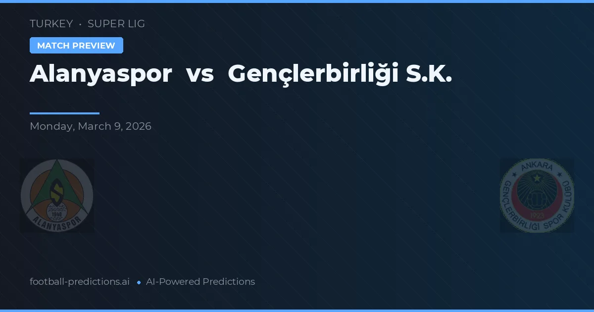 Alanyaspor vs Gençlerbirliği — typy i zapowiedź meczu