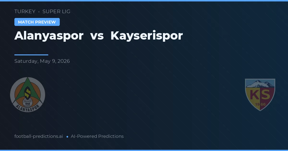 Alanyaspor vs Kayserispor — typy i zapowiedź meczu