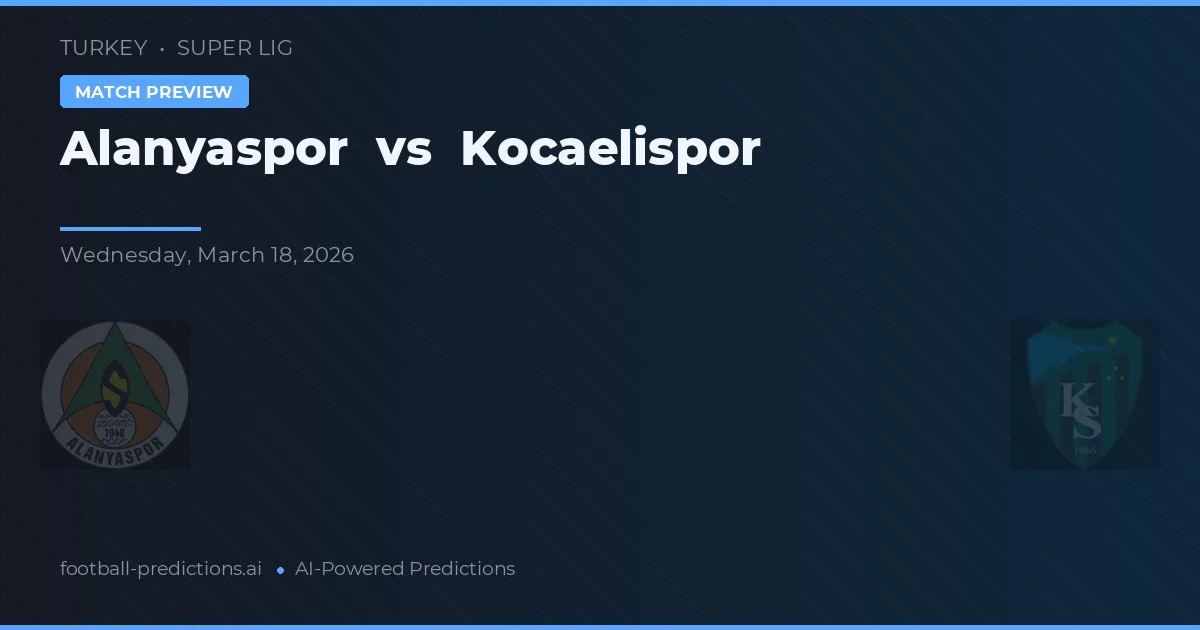 Alanyaspor vs Kocaelispor — typy i zapowiedź meczu