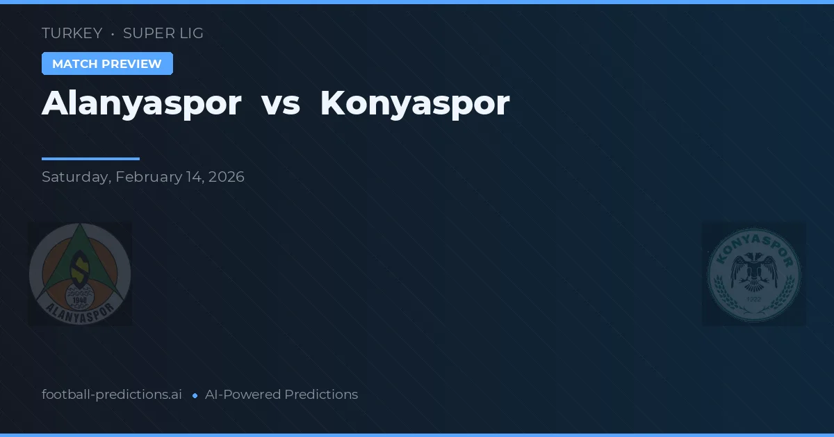 Alanyaspor vs Konyaspor — typy i zapowiedź meczu