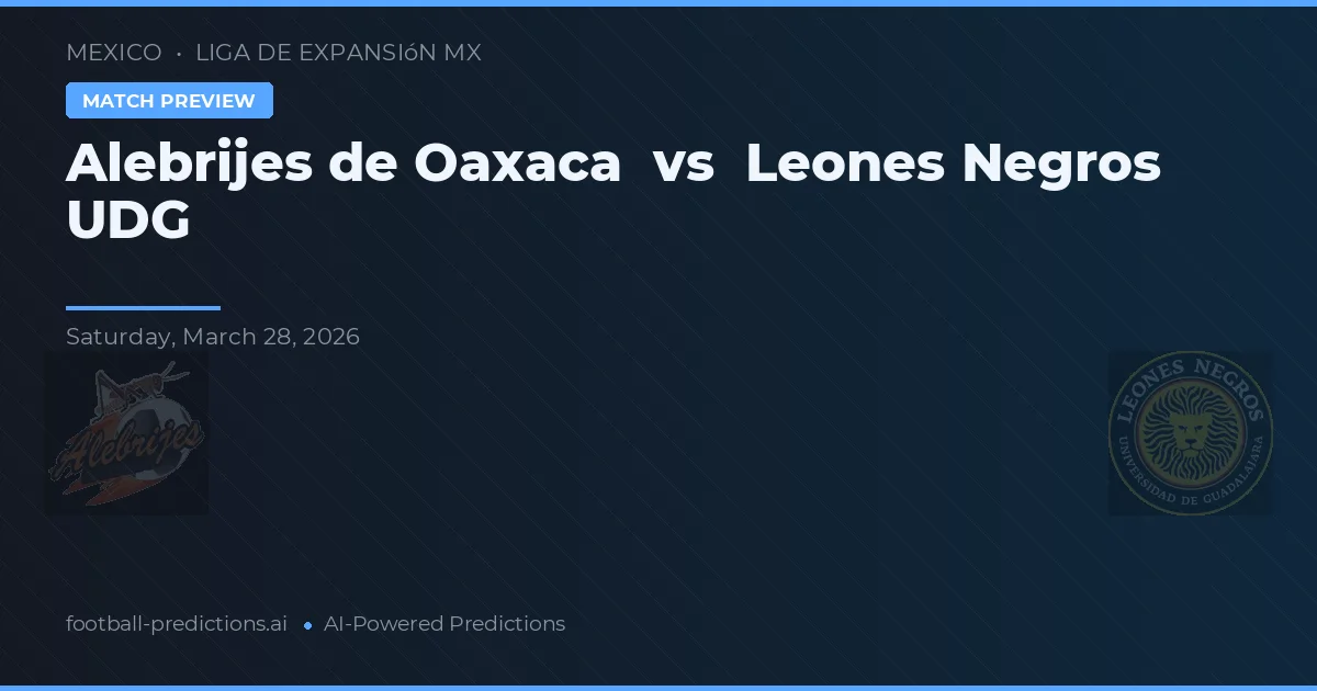 Alebrijes Oaxaca vs Leones Negros UDG — typy i zapowiedź meczu