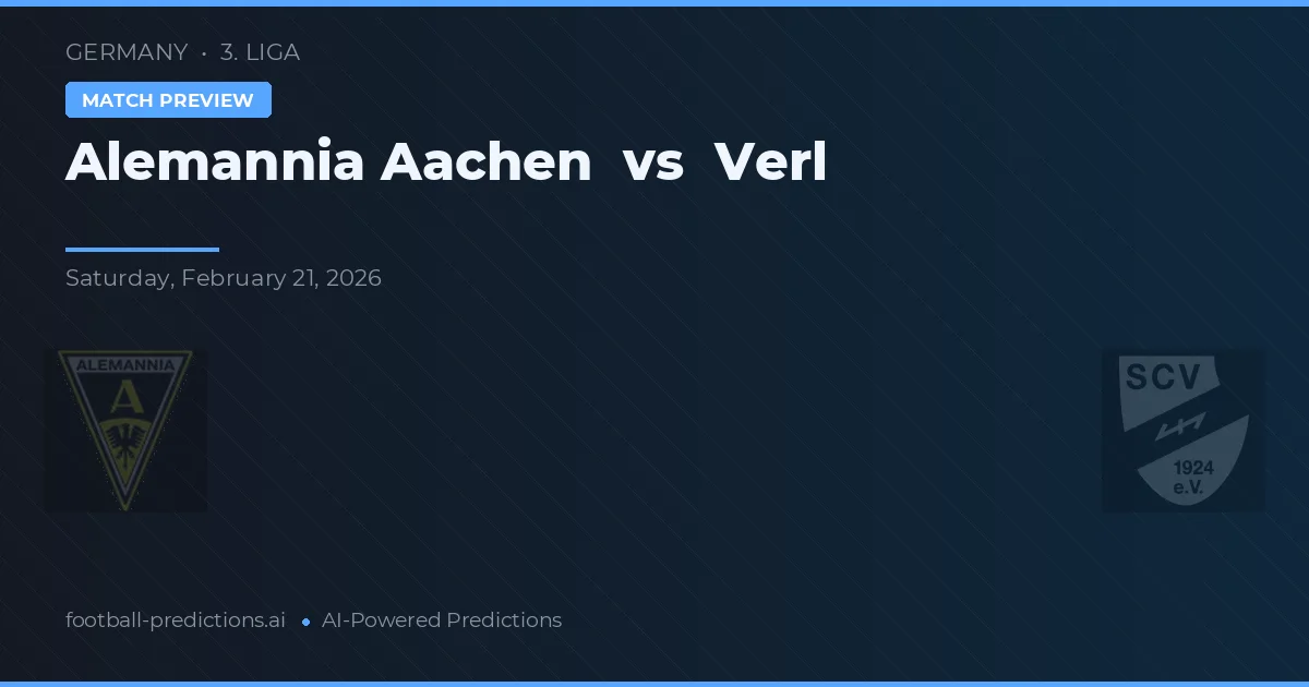 Alemannia Aachen vs Verl — typy i zapowiedź meczu