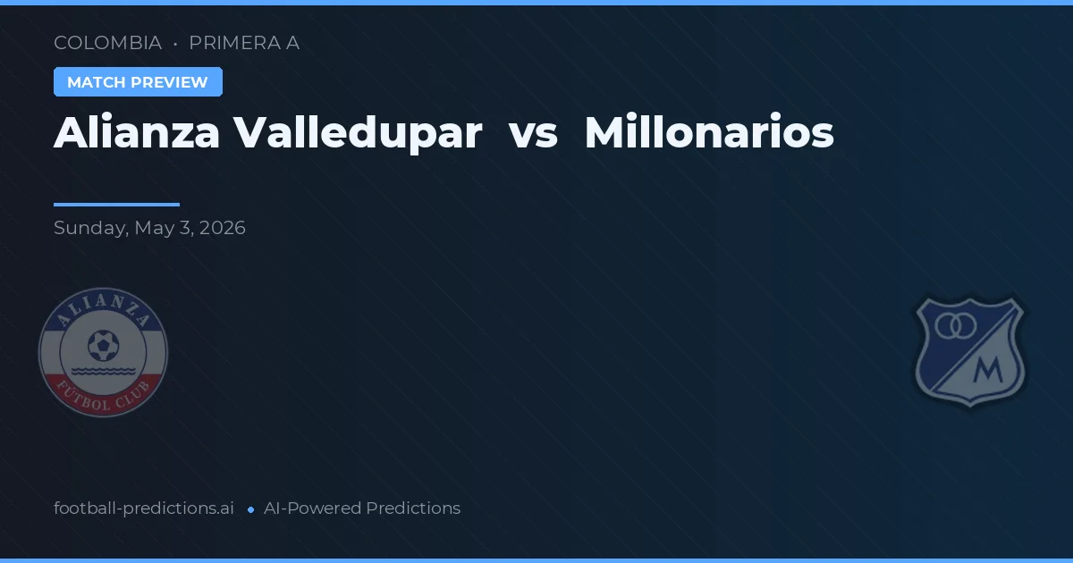 Alianza Valledupar vs Millonarios — typy i zapowiedź meczu