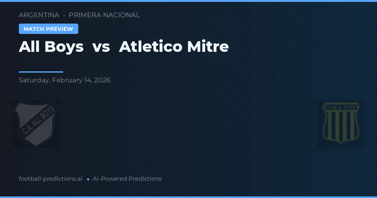 All Boys vs Atlético Mitre — typy i zapowiedź meczu