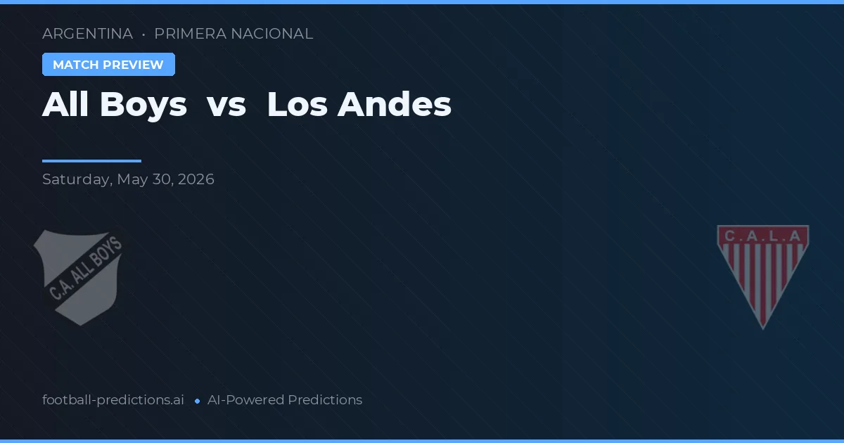All Boys vs Los Andes — typy i zapowiedź meczu