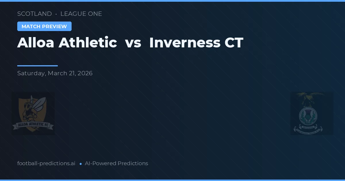 Alloa Athletic vs Inverness CT — typy i zapowiedź meczu