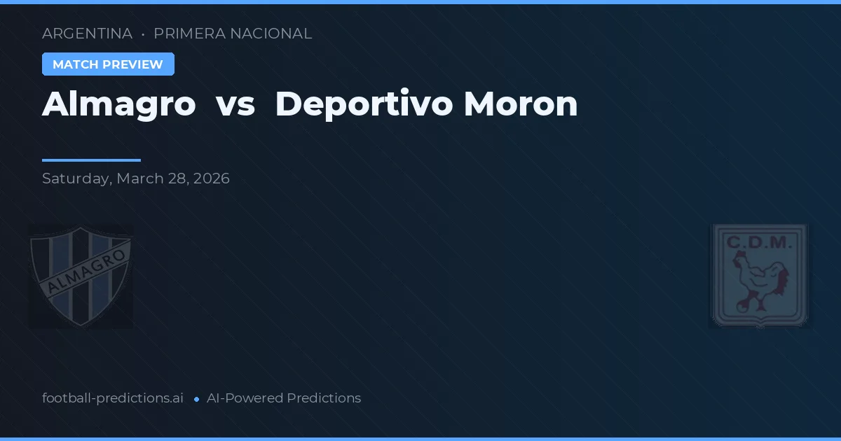 Almagro vs Deportivo Morón — typy i zapowiedź meczu