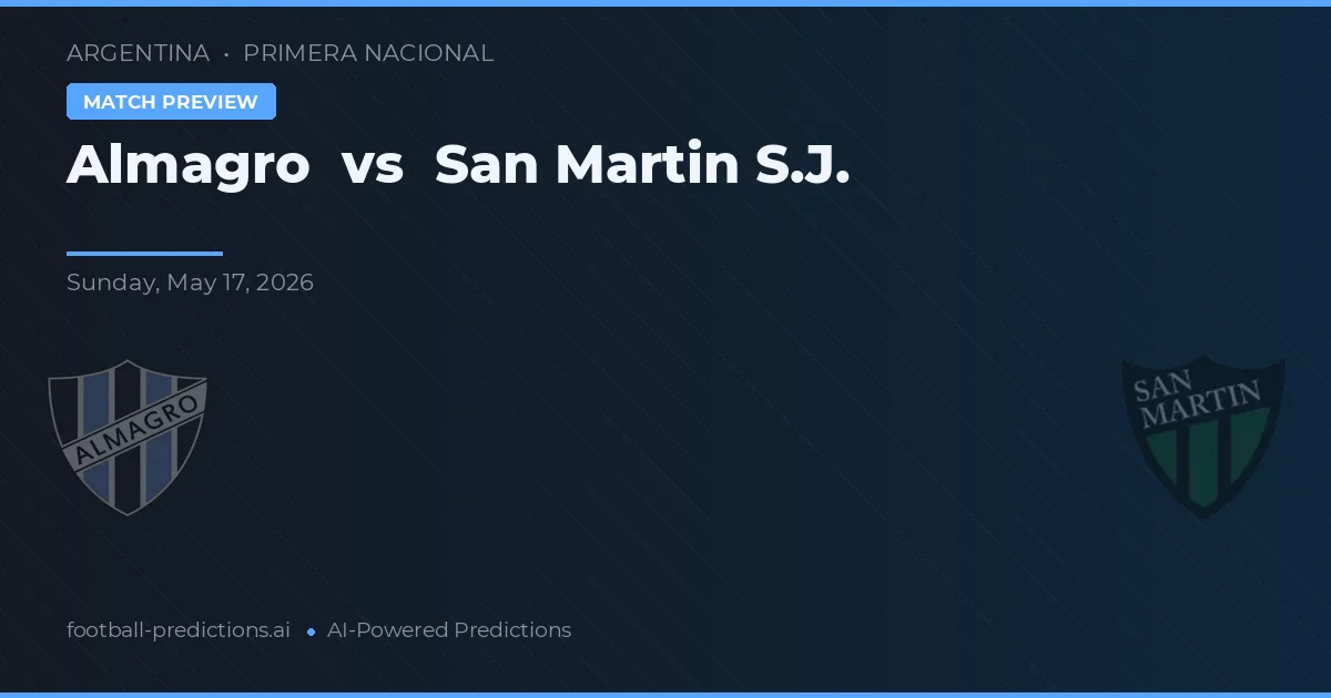 Almagro vs San Martín SJ — typy i zapowiedź meczu