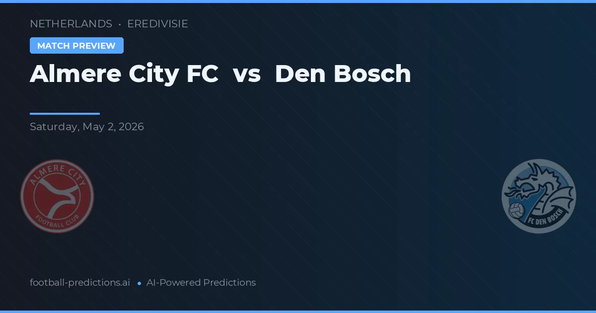 Almere City FC vs Den Bosch — typy i zapowiedź meczu