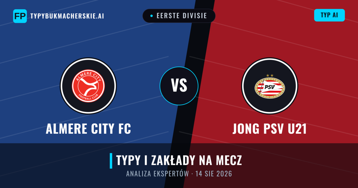 Almere City FC vs Jong PSV U21 — typy i zapowiedź meczu