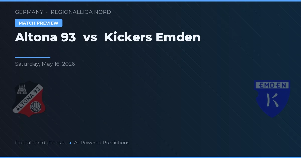 Altona 93 vs Kickers Emden — typy i zapowiedź meczu