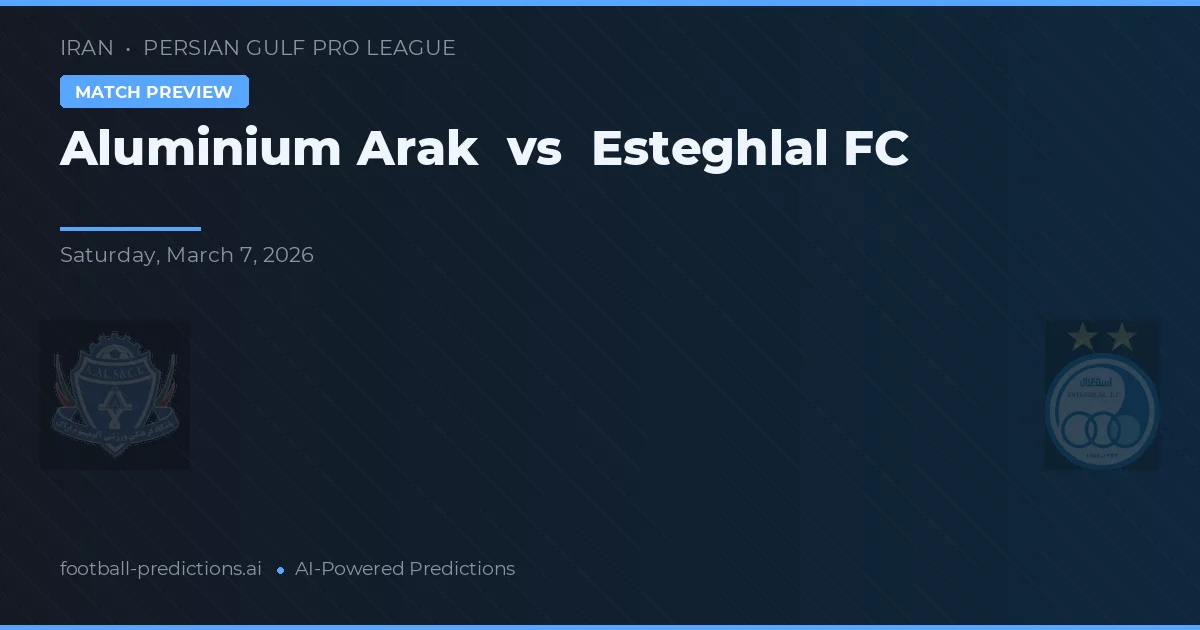 Aluminium Arak vs Esteghlal FC — typy i zapowiedź meczu