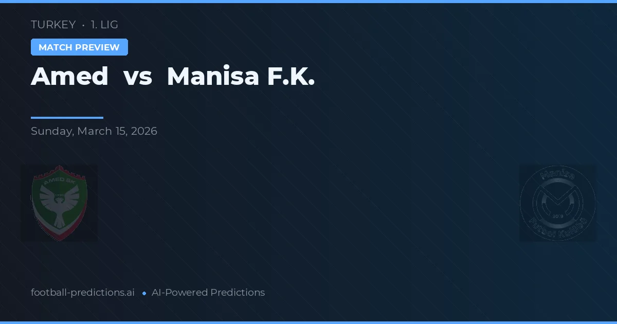 Amed vs Manisa F.K. — typy i zapowiedź meczu