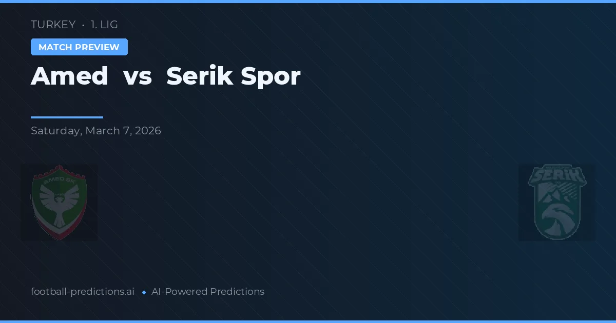 Amed vs Serik Spor — typy i zapowiedź meczu