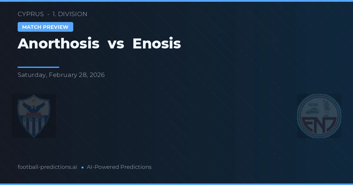 Anorthosis vs Enosis Neon Paralimni — typy i zapowiedź meczu